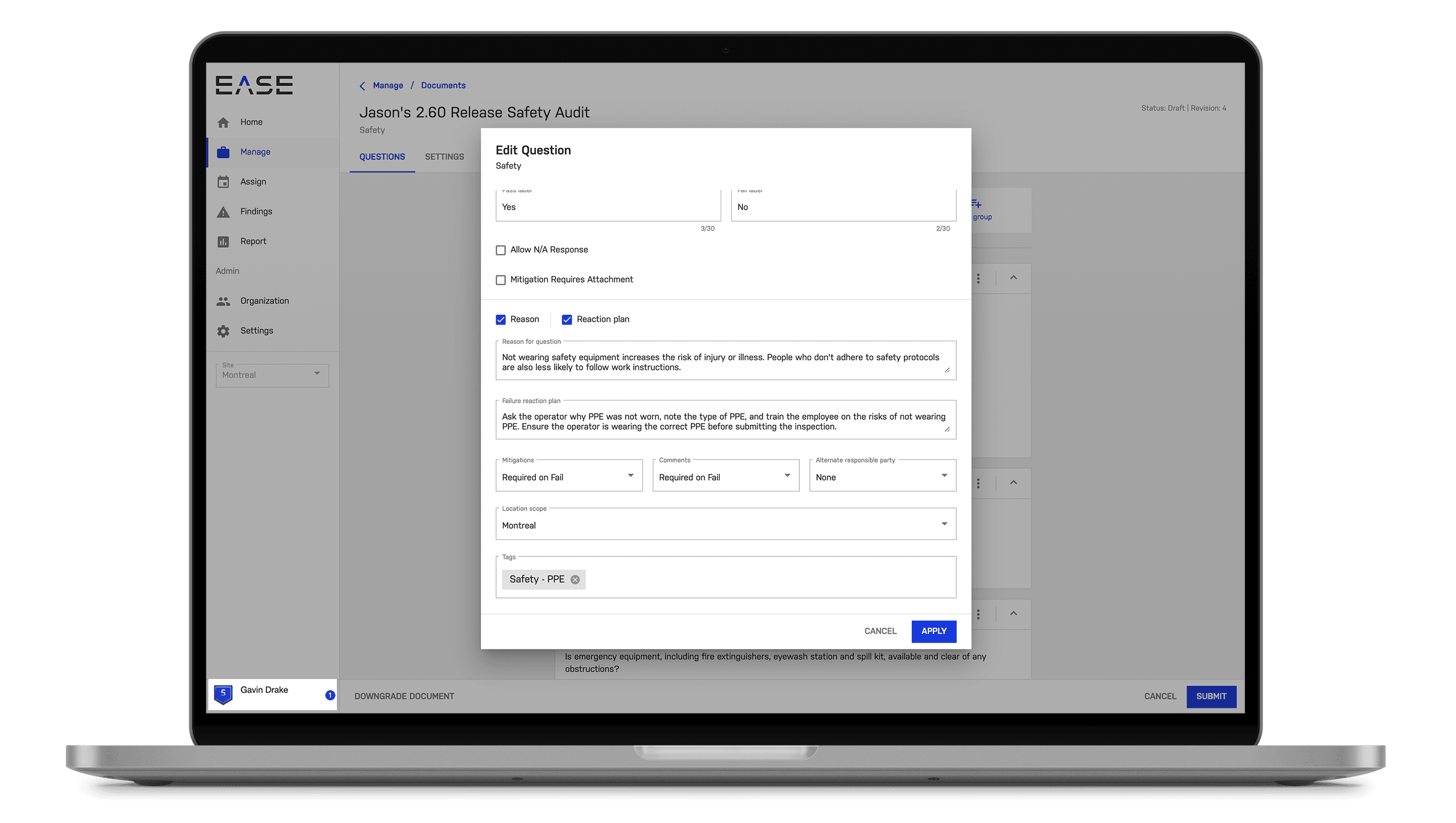 EASE SafetyQuestionReactionPlan MacBookPro L