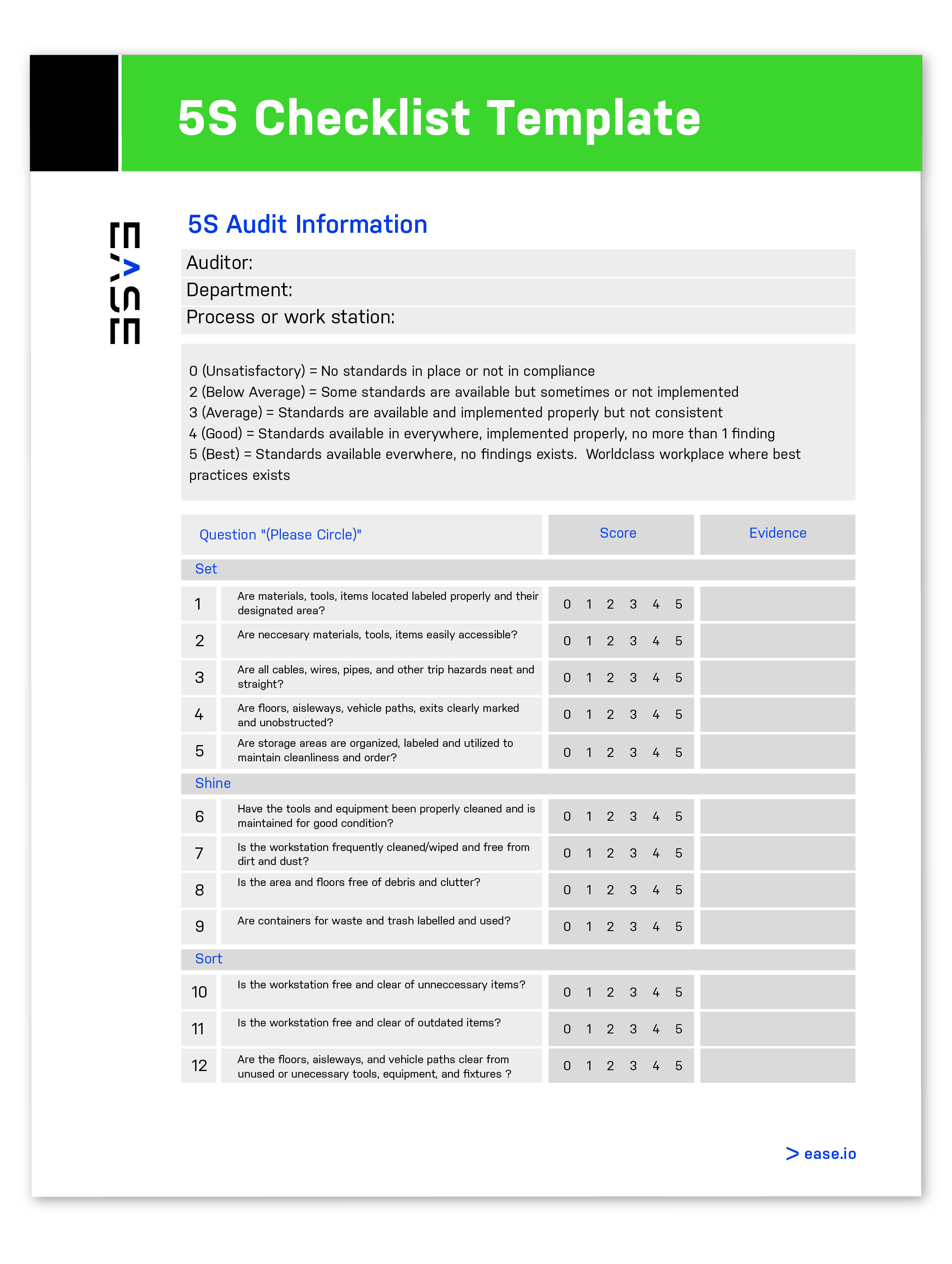 Audit Template Excel